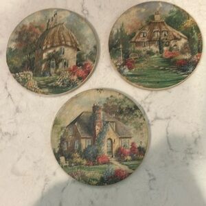 Set of 3 vintage coasters by artist Marty Bell